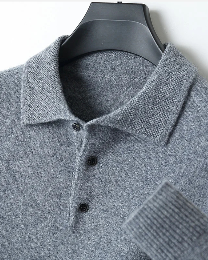 Orchard | Pure Wool Knit Polo Sweater