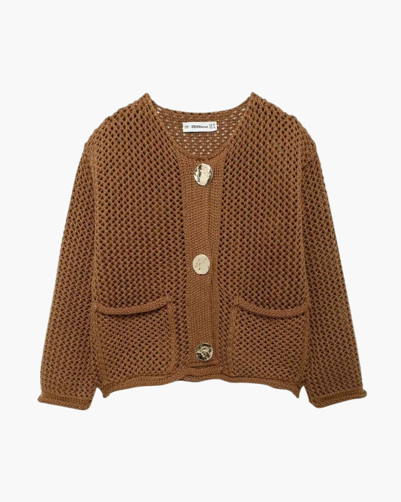 Orchard | Textured Cardigan with Gold Buttons