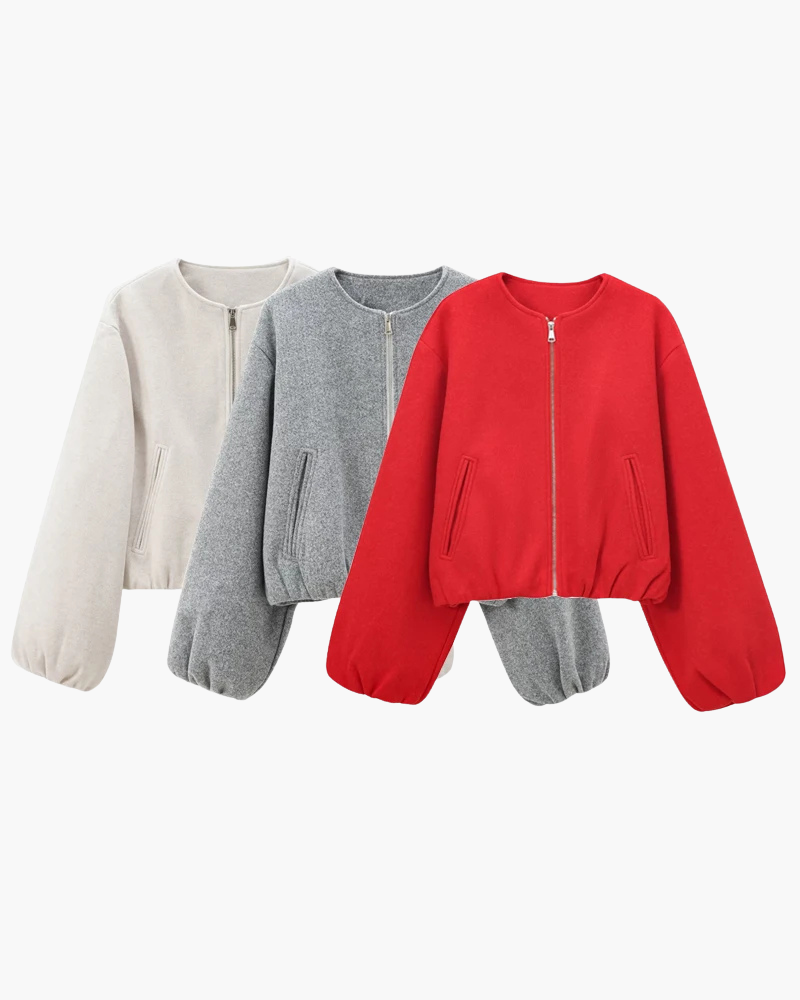 Orchard | Zip-Up Oversized Bomber Jacket