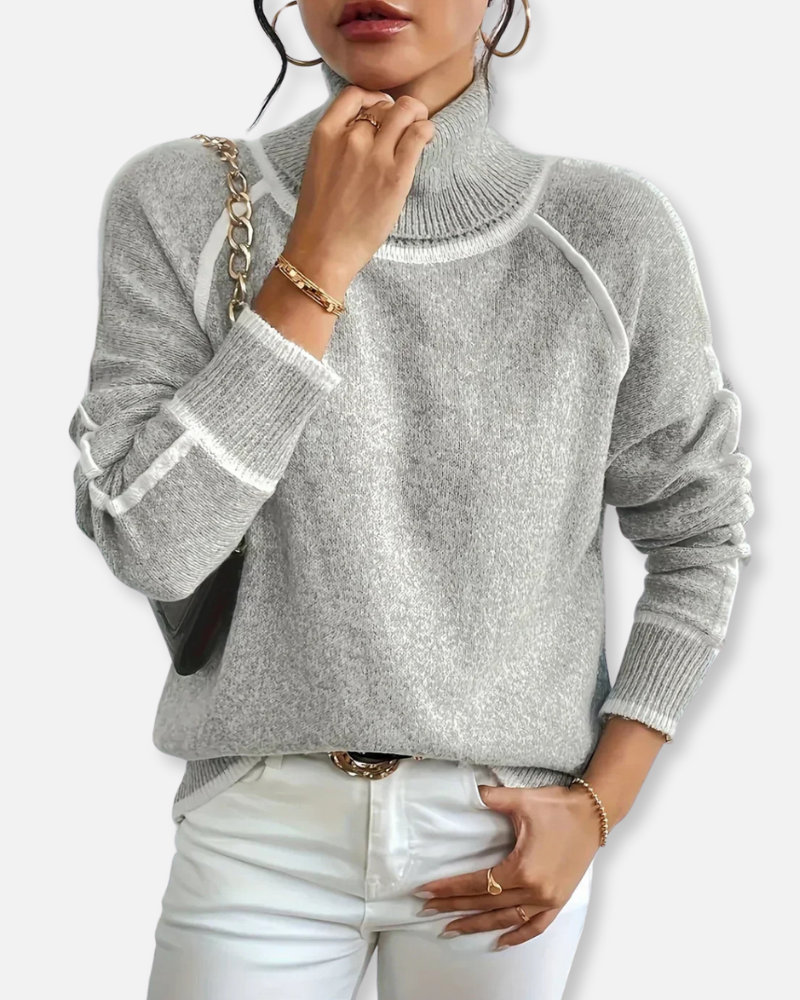 Orchard | Cozy Turtleneck Sweater with Contrast Trim