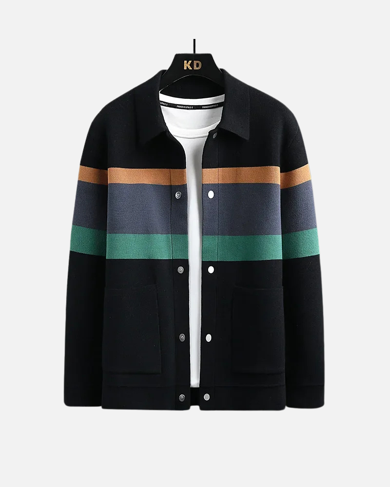 Orchard | Striped Button-Up Knit Jacket