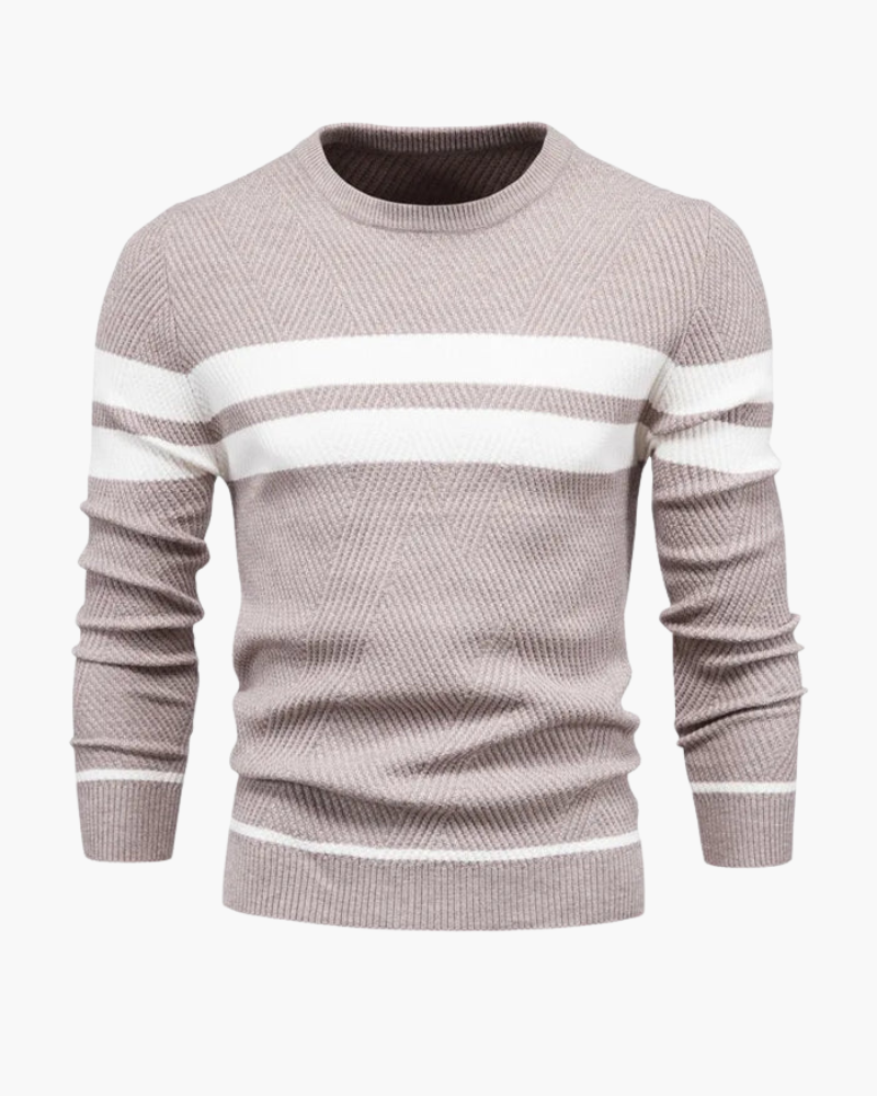 Orchard | Striped Ribbed Crewneck Sweater