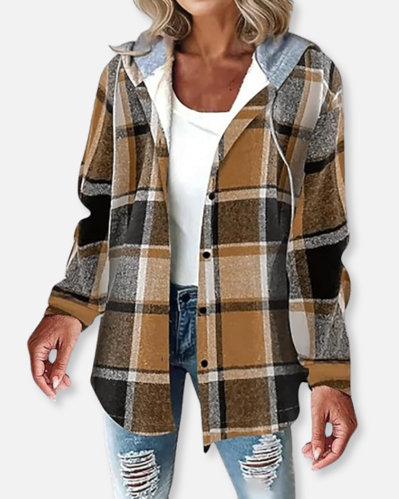 Orchard | Plaid Button-Up Hoodie Jacket