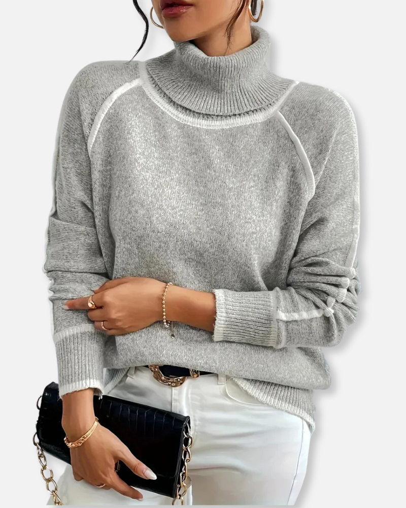 Orchard | Cozy Turtleneck Sweater with Contrast Trim