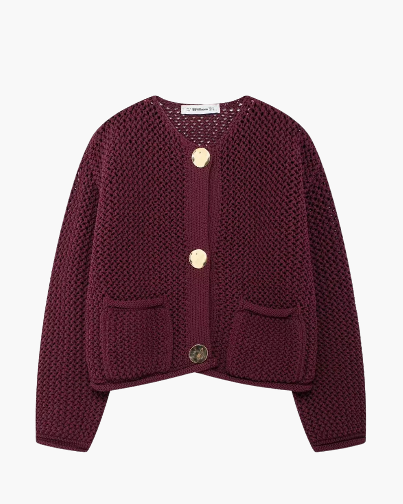 Orchard | Textured Cardigan with Gold Buttons