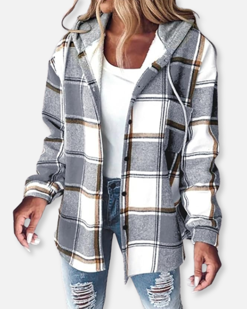 Orchard | Plaid Button-Up Hoodie Jacket