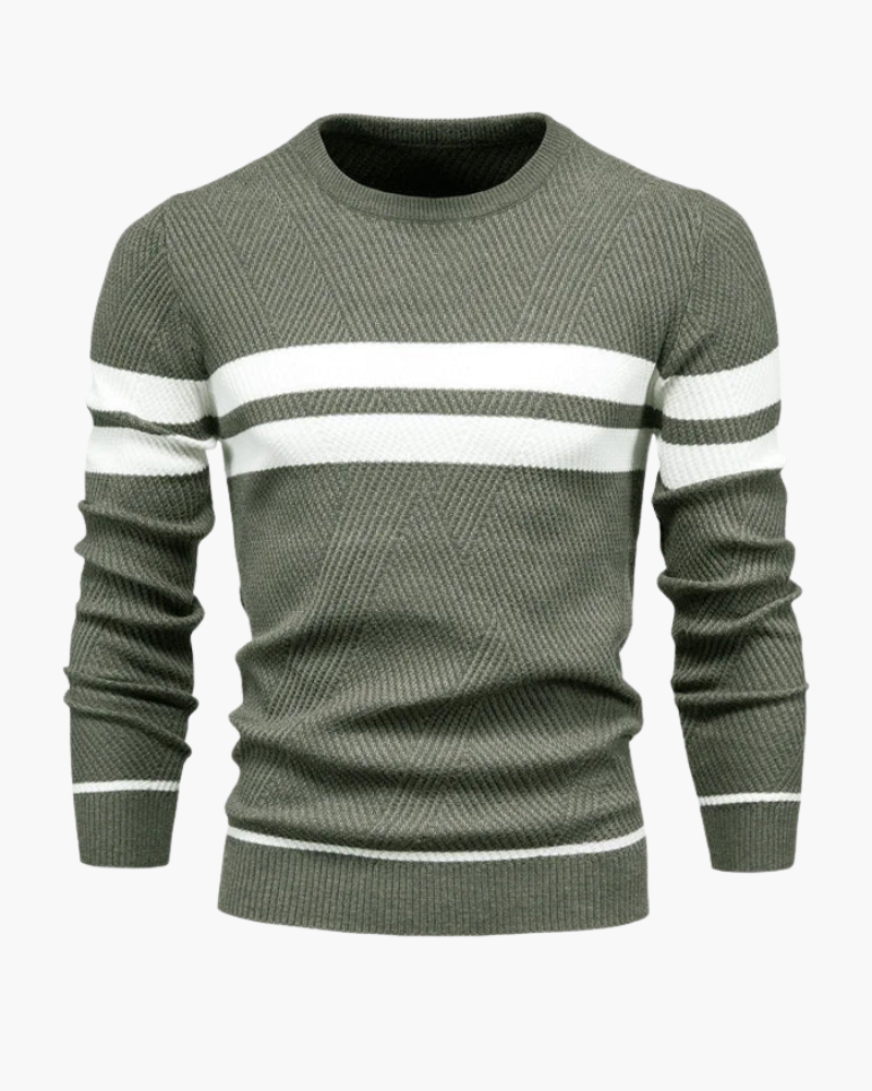 Orchard | Striped Ribbed Crewneck Sweater