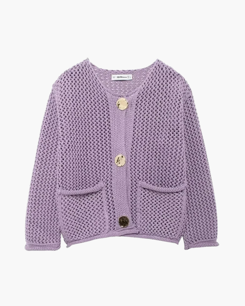 Orchard | Textured Cardigan with Gold Buttons