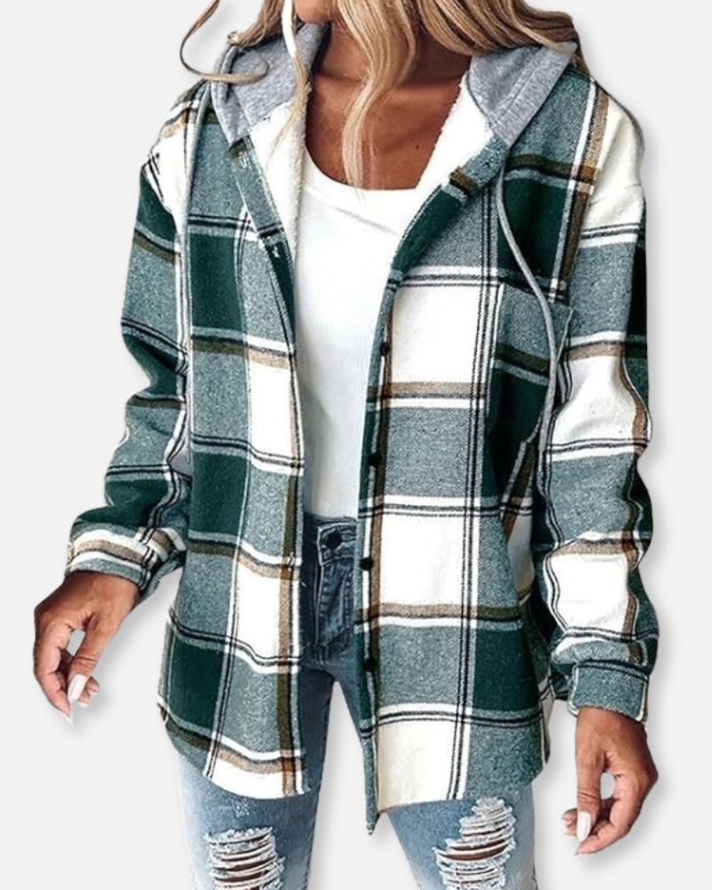 Orchard | Plaid Button-Up Hoodie Jacket