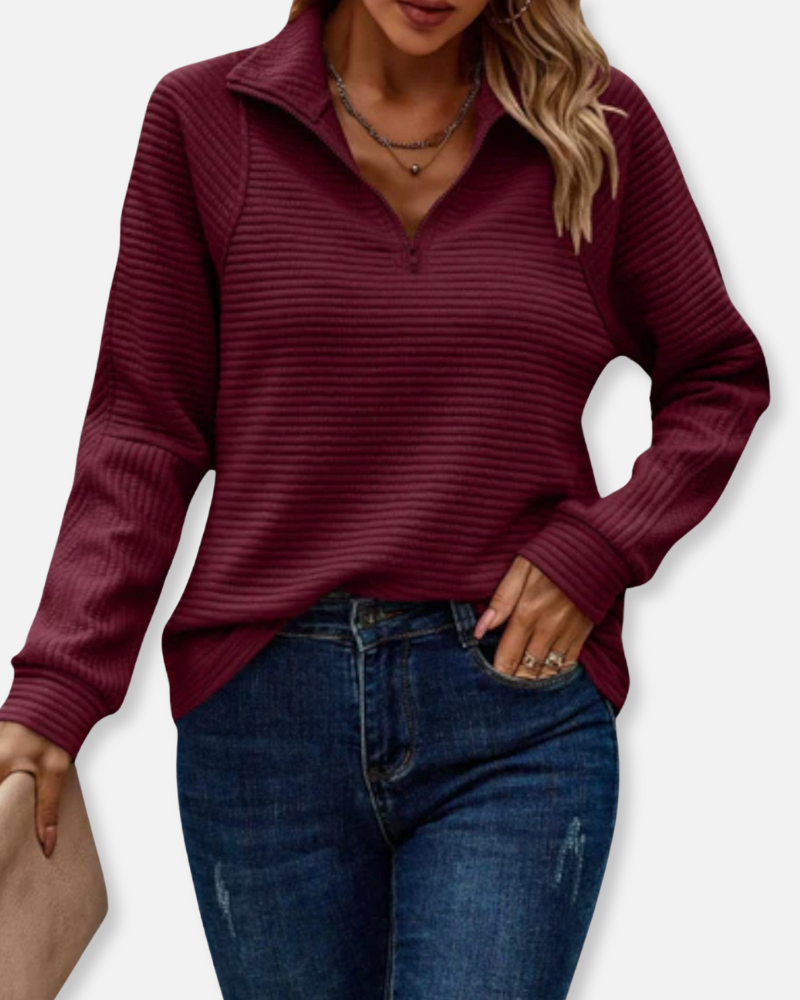 Orchard | Ribbed Half-Zip Pullover Sweater