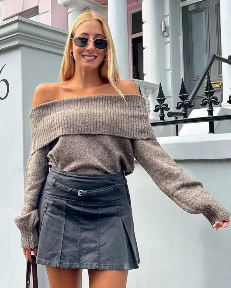 Orchard | Off-Shoulder Ribbed Sweater