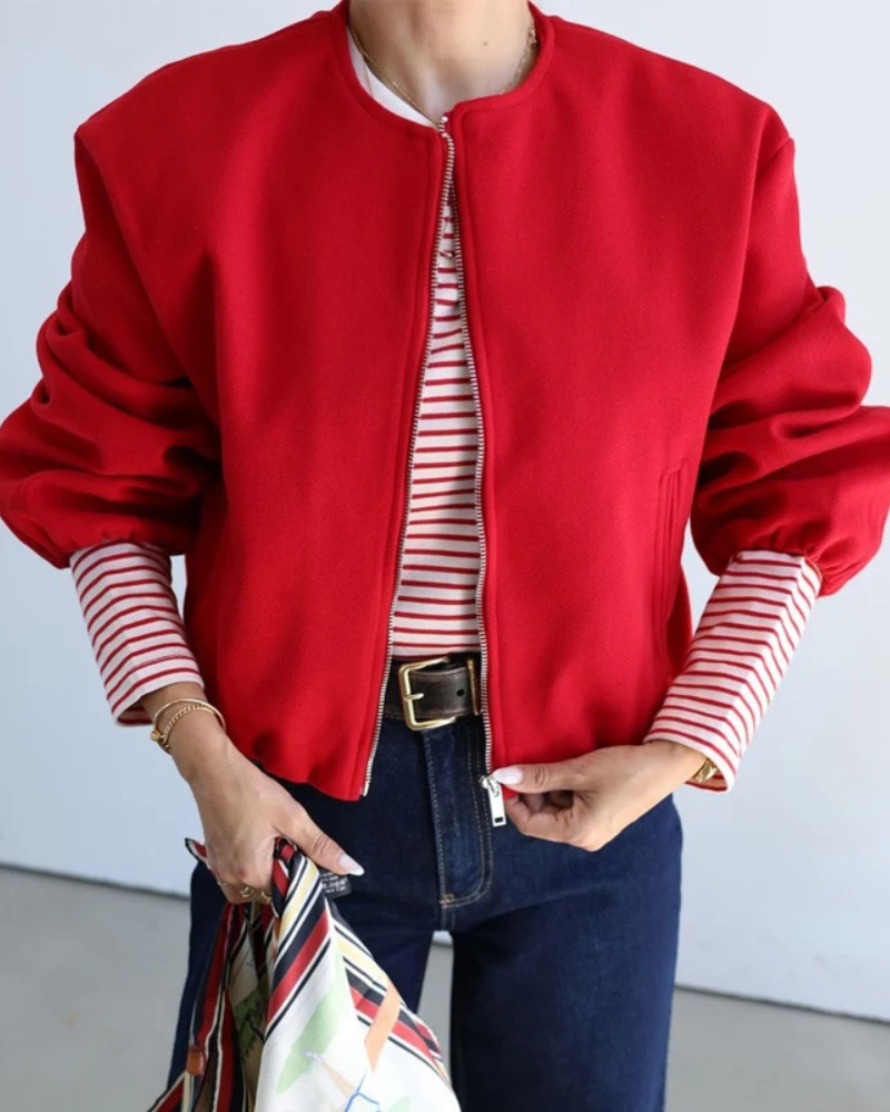 Orchard | Zip-Up Oversized Bomber Jacket