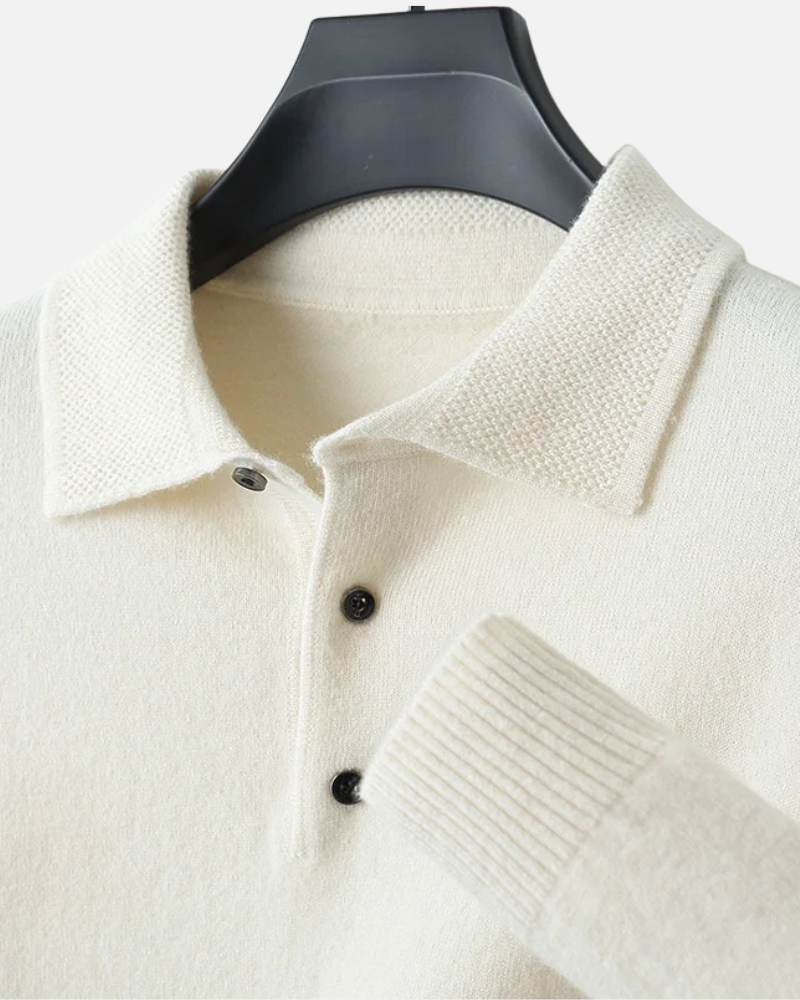 Orchard | Pure Wool Knit Polo Sweater