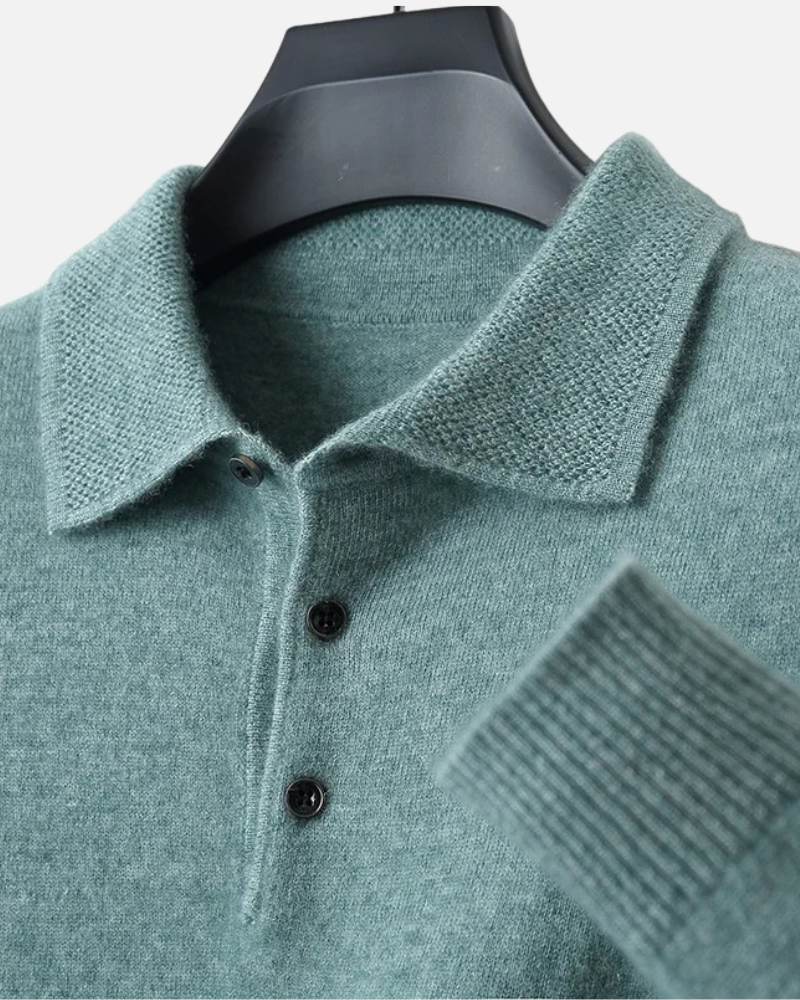 Orchard | Pure Wool Knit Polo Sweater